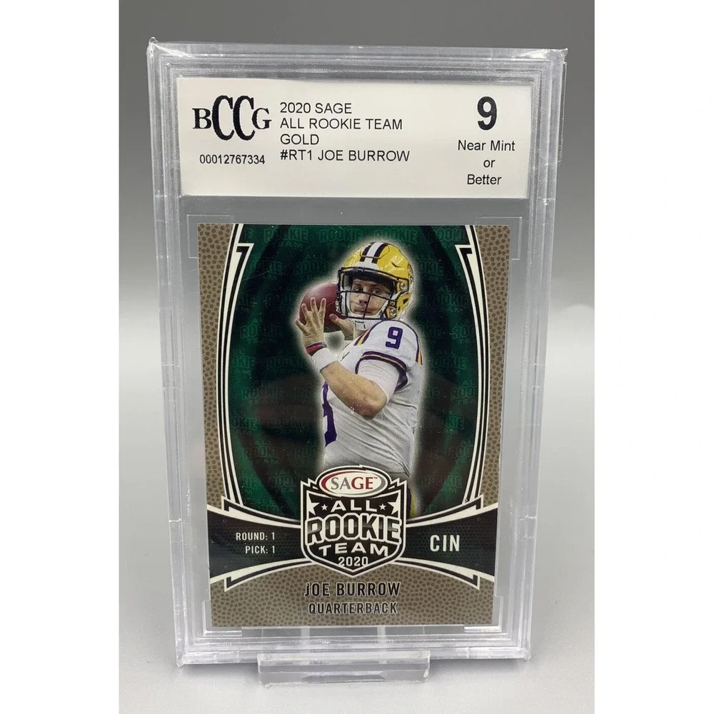 Joe Burrow 2020 Sage All Rookie Team Gold #RT1‎ Graded BCCG 9 Near Mint